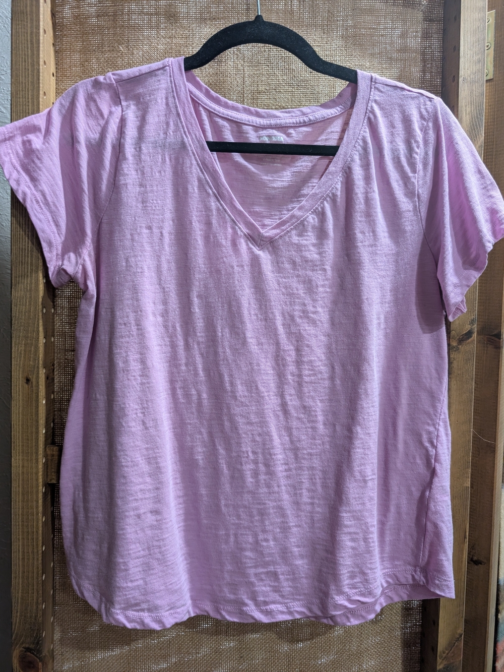 Sonoma Light Lavender Pink V-Neck Short Sleeve Tee